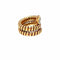 Bague Bulgari Tubogas Serpenti Diamond 18k Yellow Gold 3-Row Ring 58 Facettes