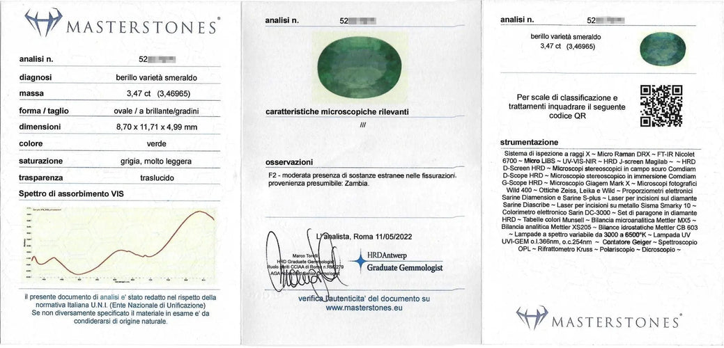 Bague Bague en émeraude zambienne de 3,47 carats 58 Facettes