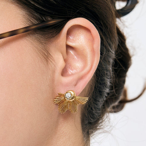 Boucles d'oreilles Boucles d'oreilles or jaune et gris, diamants 58 Facettes PER15087