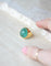 Bague 50 Bague Cabochon Emeraude 15 Carats Or Jaune 58 Facettes