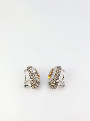 Boucles d'oreilles Clips d’oreilles Citrines, Diamants 58 Facettes 520