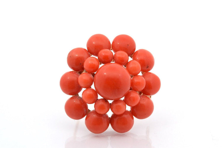 Broche Broche fin 19e corail et diamants en or jaune 18k 58 Facettes 24249