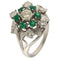 Bague 59 Bague en or blanc avec émeraudes et diamants 58 Facettes G3865
