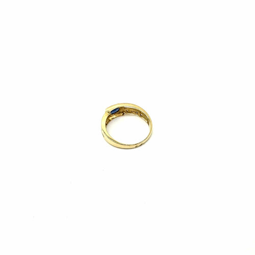 Bague or jaune, saphir et diamants 58 Facettes Z15B51624