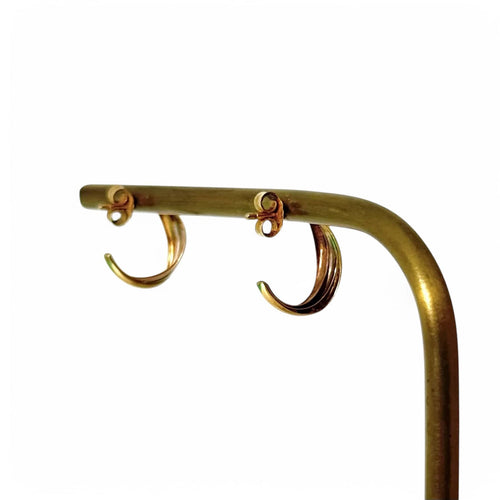 Boucles d'oreilles Petites demi-créoles trois ors 58 Facettes REF24090B-253