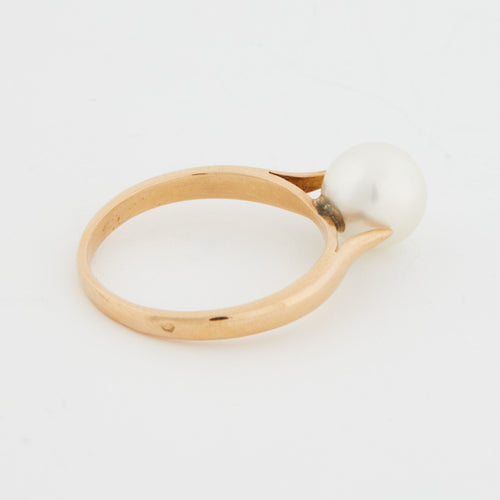 Bague 52 BAGUE OR JAUNE PERLE DE CULTURE 58 Facettes RÉF 5029/18