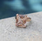 Bague 50 Bague vintage en or rose 14 carats avec morganite taille émeraude 58 Facettes A2001X