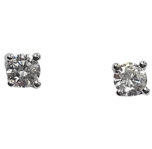 Boucles d'oreilles Boucles d'oreilles clous classiques avec diamant naturel, taille brillant, or blanc 58 Facettes Q406B