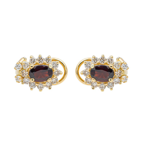 Boucles d'oreilles Boucles d'oreilles Marguerite Or jaune Grenat 58 Facettes 3002092CN