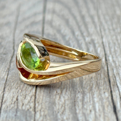 Pierścionek Garel złoto żółte, perydot, cytryn 