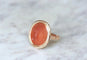 Bague 63.5 Bague Ancienne Intaille  or rose cornaline 58 Facettes