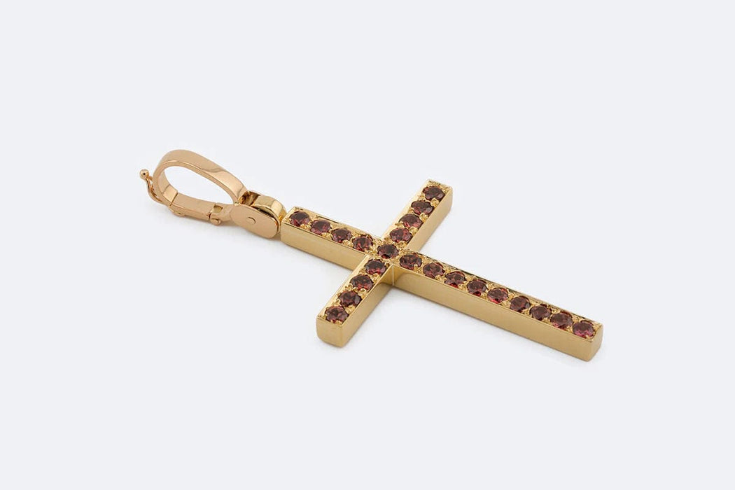 Pendentif Pendentif crucifix en or jaune avec pierres 58 Facettes CND101