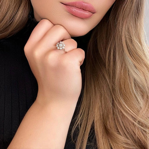 Bague 57 Bague Marguerite Or blanc & Diamants 58 Facettes 54-GS32189