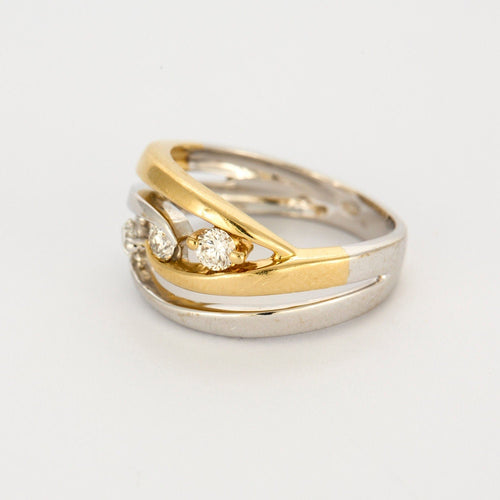 Bague 55 Bague bicolore diamants 58 Facettes