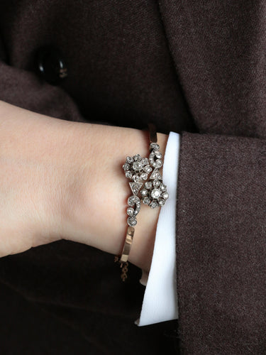 Bracelet Bracelet jonc Napoléon III or rose diamants taille rose 58 Facettes 1090.1