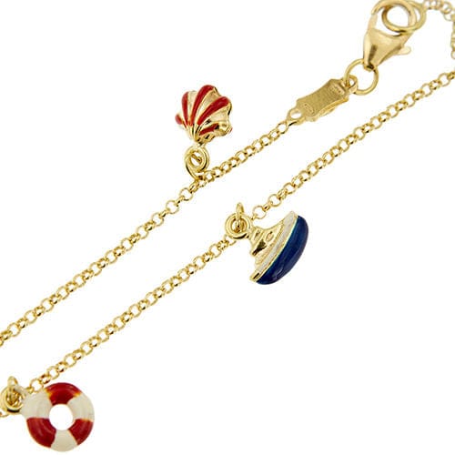 Armband met geëmailleerde bedels 