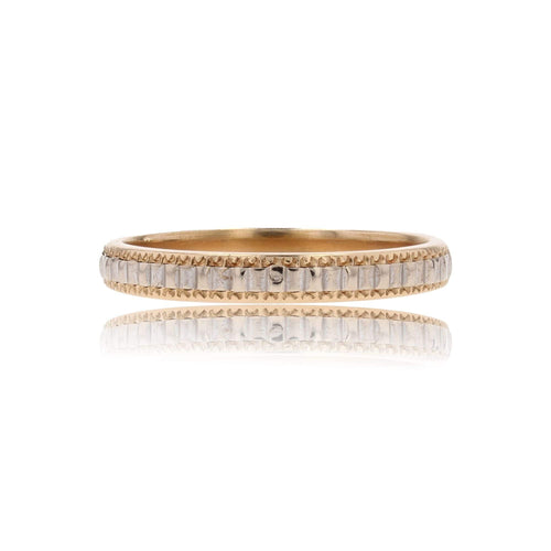 Bague 56 Alliance deux ors ciselée 58 Facettes CV133