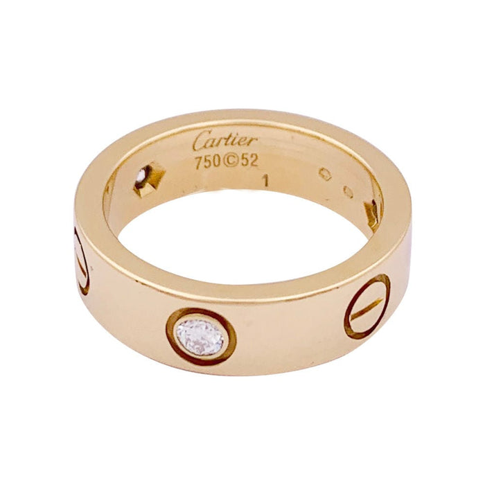 Bague 52 Bague Cartier, "Love 3 diamants", or jaune, diamants. 58 Facettes 33966