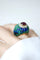 Bague 53 David Webb - Bague Boule Azurmalachite, Rubis, et Diamants en Or Jaune 58 Facettes