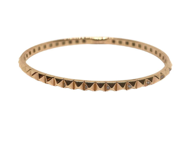 Bracelet Bracelet jonc ouvrant or rose et petits diamants 58 Facettes