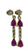 Boucles d'oreilles Boucles d'oreilles longues en or jaune avec rubis et diamants 58 Facettes 50256
