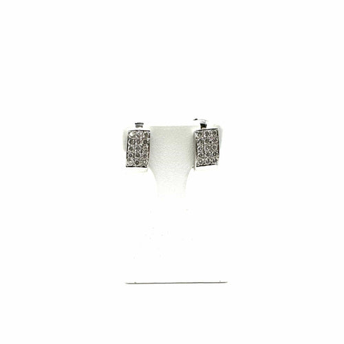 Boucles d'oreilles Boucles d'oreilles or blanc et pavage diamants 58 Facettes Z15B51745