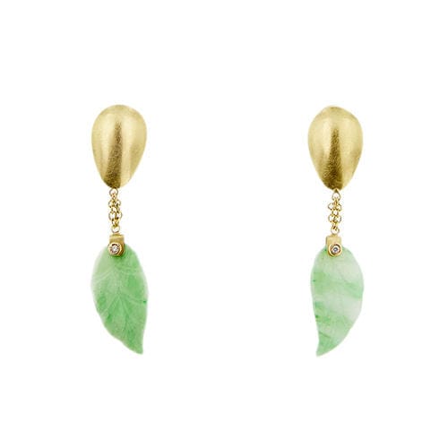 Boucles d'oreilles Boucles d'oreilles en jade et diamant 58 Facettes 37433