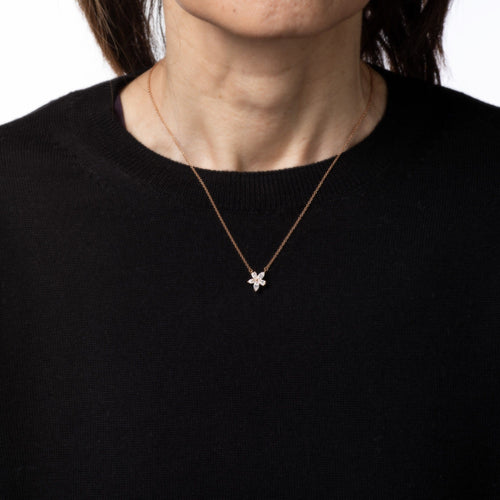 Collier Tiffany & Co - Collier Victoria en or rose, 5 diamants taille mixte 58 Facettes G13859