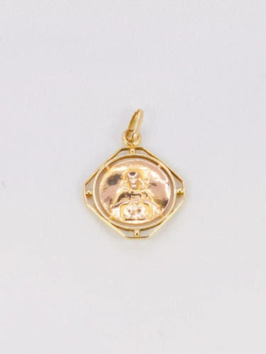 Pendentif Médaille scapulaire Art Déco André COL x L.O Mattei 58 Facettes J500