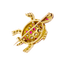 Broche Broche vintage, "Tortue", or jaune, émail, rubis. 58 Facettes 34164