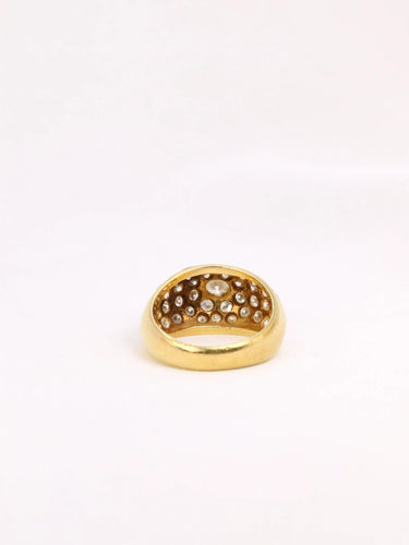 Bague jonc vintage en or et diamants 58 Facettes J314