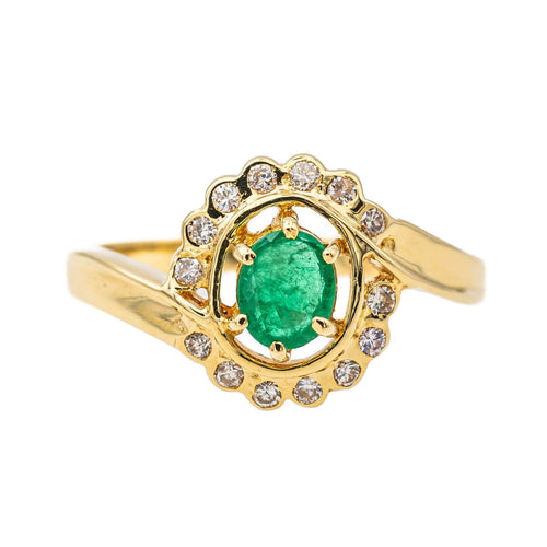 Bague 52 Bague Pompadour Or jaune Emeraude 58 Facettes 3447710CN