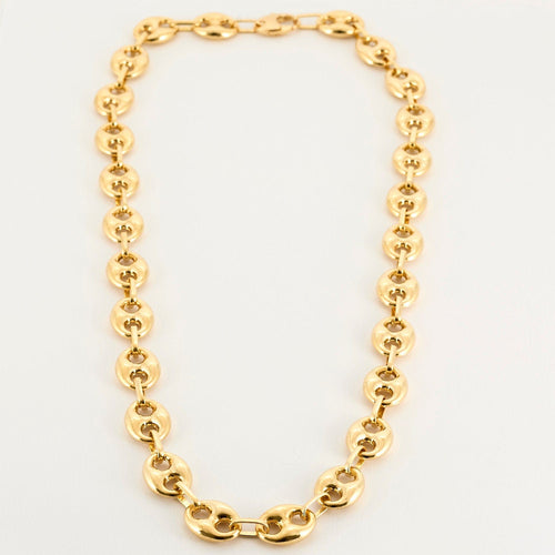 Kaffefröhalsband gult guld