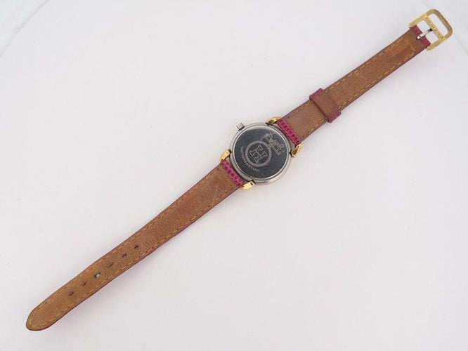 Montre vintage montre HERMES pullman 24mm plaque or et acier quartz 58 Facettes 259817