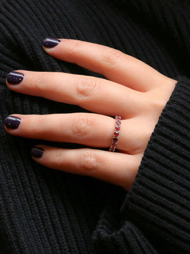 Bague Alliance américaine or blanc rubis 1,9 ct 58 Facettes J72