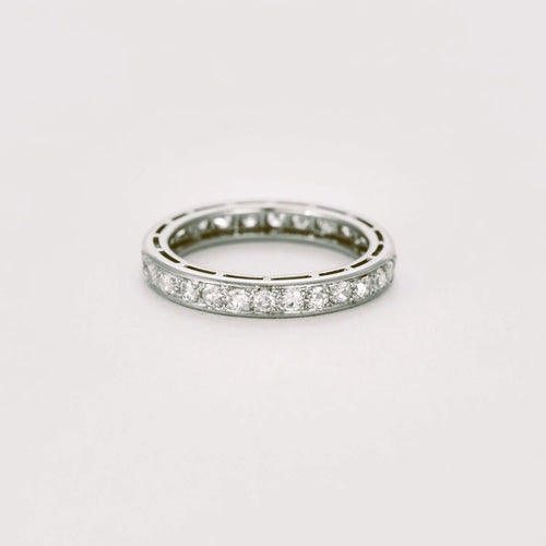 Bague Alliance Tour Complet Platine et Diamants 58 Facettes A11206