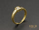 Bague 46 Solitaire Princesse or jaune 58 Facettes A9698