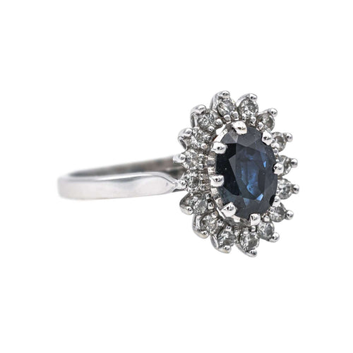 Bague 51 Bague Pompadour  Or blanc Saphir, Diamant 58 Facettes 4036379CN