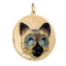 Pendentif Pendentif médaillon chat siamois vintage des années 60 en or jaune 14 carats 58 Facettes G13898