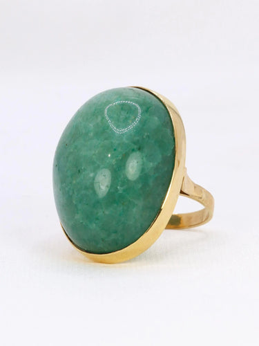 Bague 53 Bague cocktail vintage or jaune amazonite 64 ct 58 Facettes 1087.27