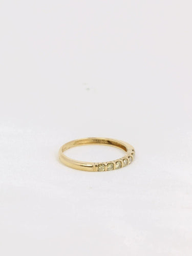 Bague 54 Demi alliance vintage or diamants jaunes 58 Facettes J184