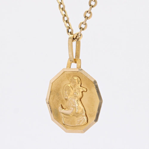 Pendentif Médaille Saint Christophe or jaune 58 Facettes CVP109