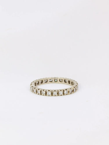 Bague Alliance américaine en or blanc et diamants 0,75 ct 58 Facettes J54