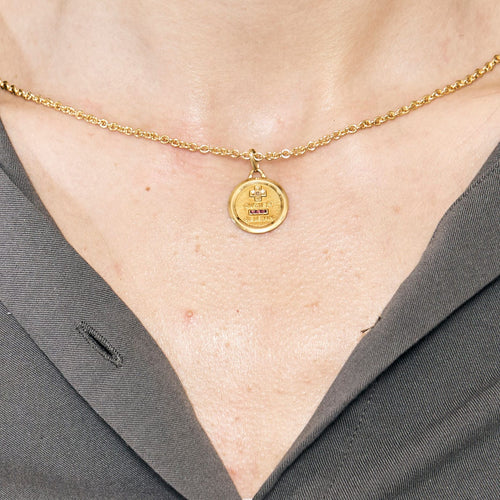 AUGIS - Medal Miłości - różowe i białe złoto, syntetyczne rubiny i diamenty