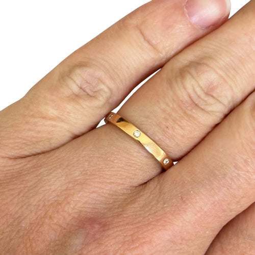 Bague 53 Alliance or jaune diamants 58 Facettes 368