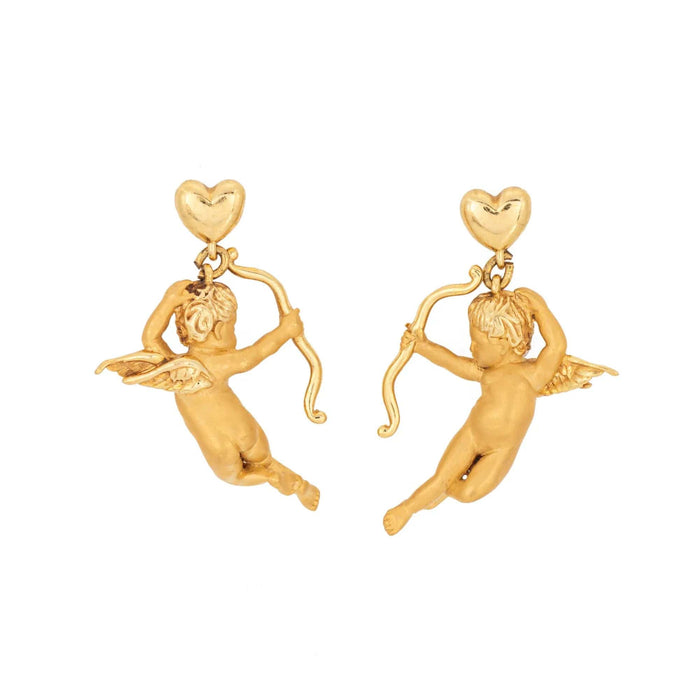 CARRERA y CARRERA - Boucles d'oreilles pendantes Cupidon en or jaune 58 Facettes G13664