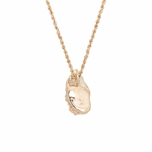 Collier Collier pendentif opale de feu mexicain des années 70, or jaune 58 Facettes G11514