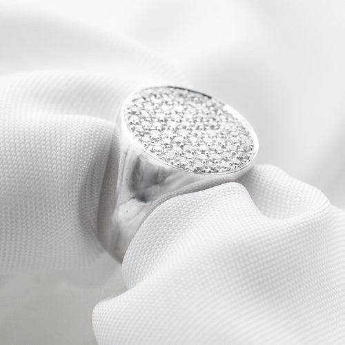 Bague Bague en or blanc pavée de diamants 58 Facettes