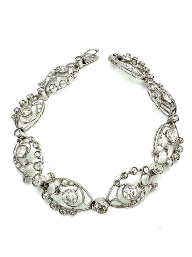 Bracelet Bracelet 19ème en platine et diamants (5.5ct) 58 Facettes