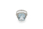 Bague Bague Art Déco avec aigue-marine 5.00ct et diamants en platine 0,950 58 Facettes 11462